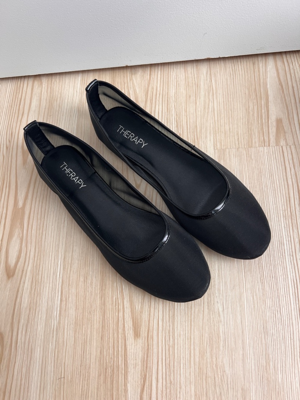 Princess Polly Therapy Arlo Black Mesh Flats